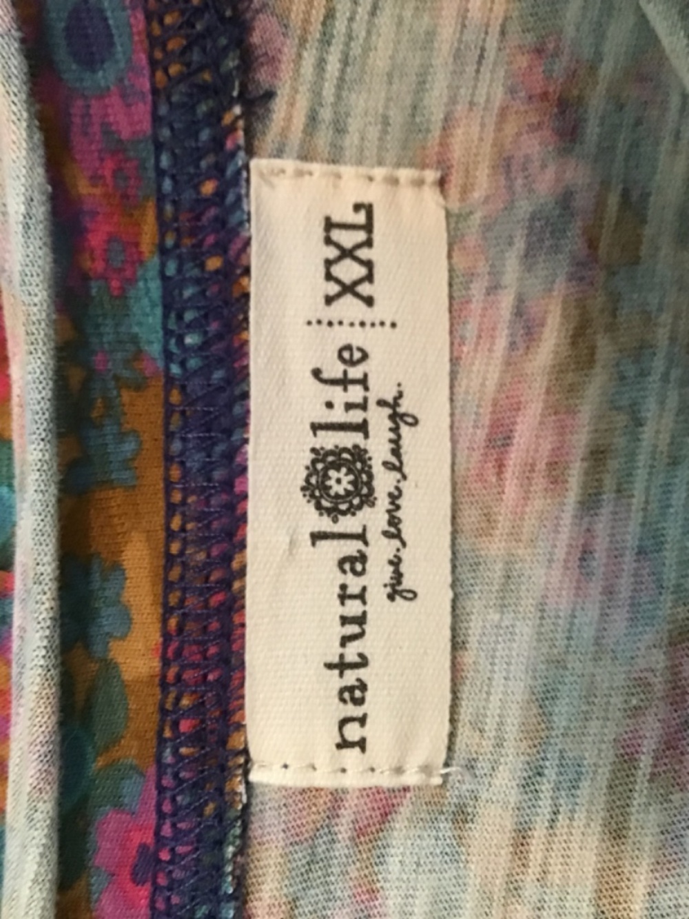 Natural Life long sleeve tee, Size XXL, multi floral pattern - Picture 3 of 3